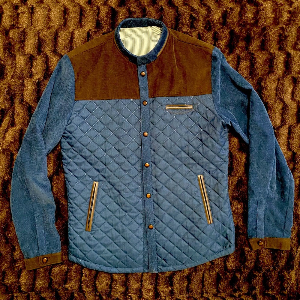 Quilted Collarless Jacket - Size M